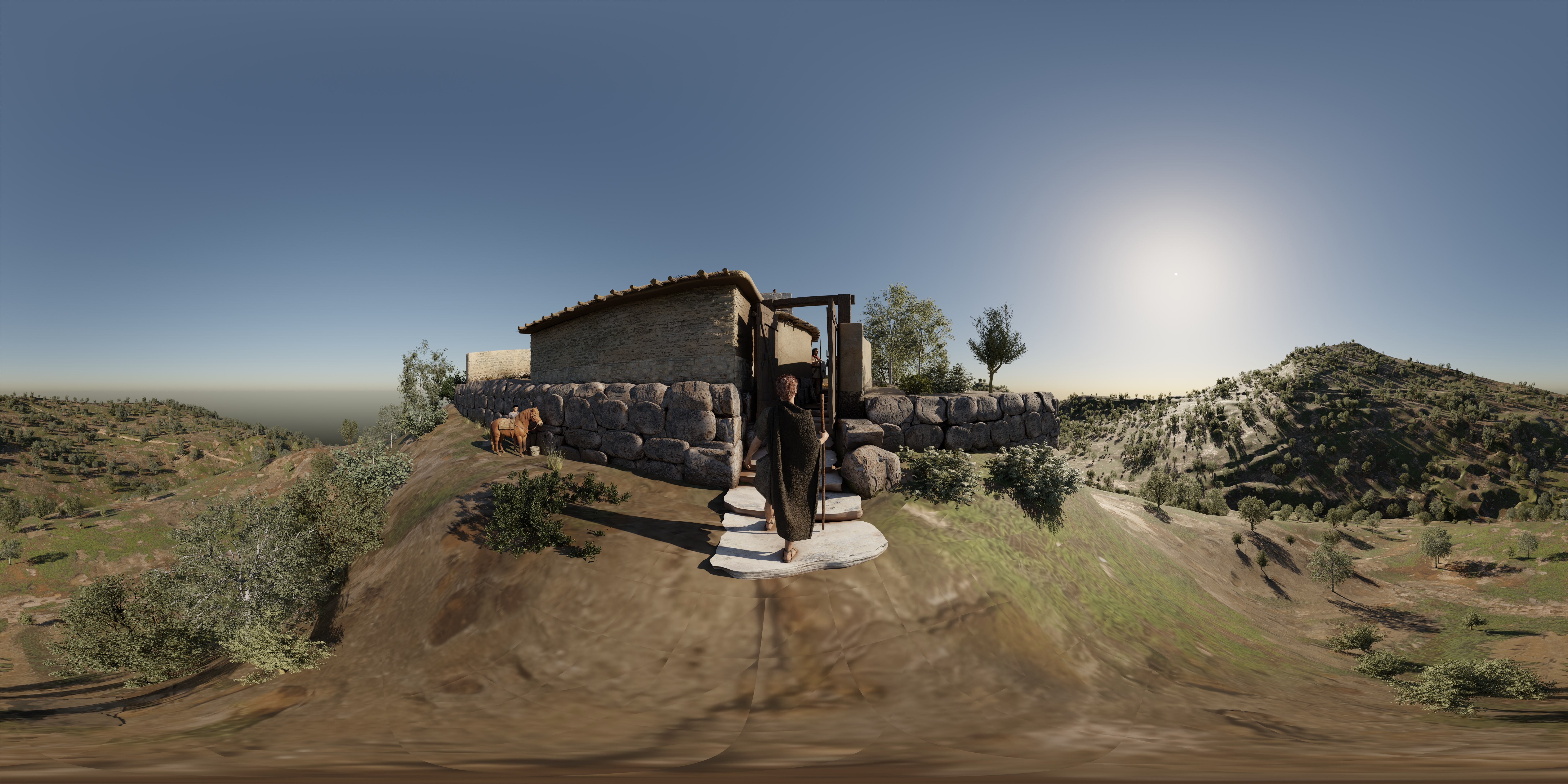 Reconstrucción virtual de la entrada al complejo de Cerro La Merced